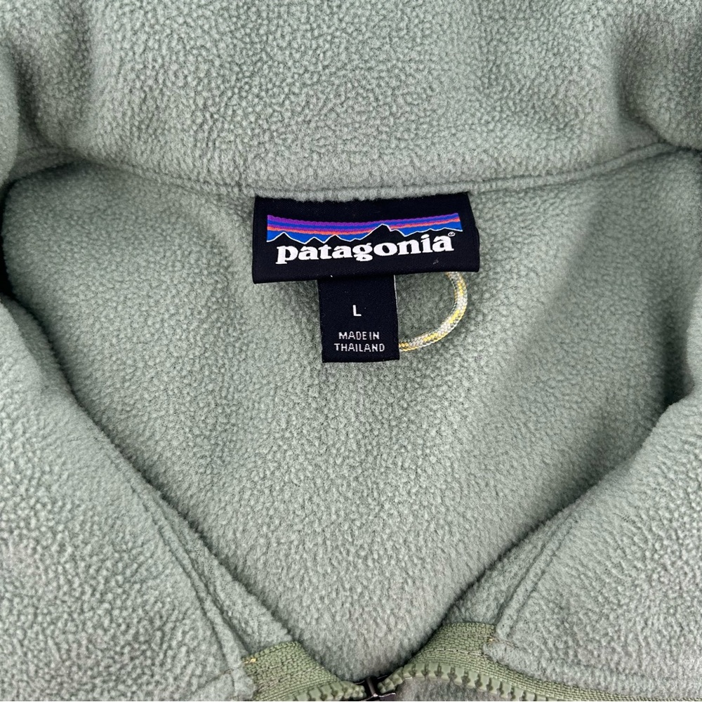 Patagonia Men's Green Microdini 1/2-Zip Pullover Fleece Colorblock Jacket Sz L - Picture 5 of 10